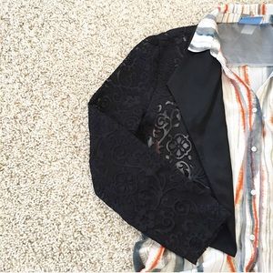 Virgo II black paisley work blazer